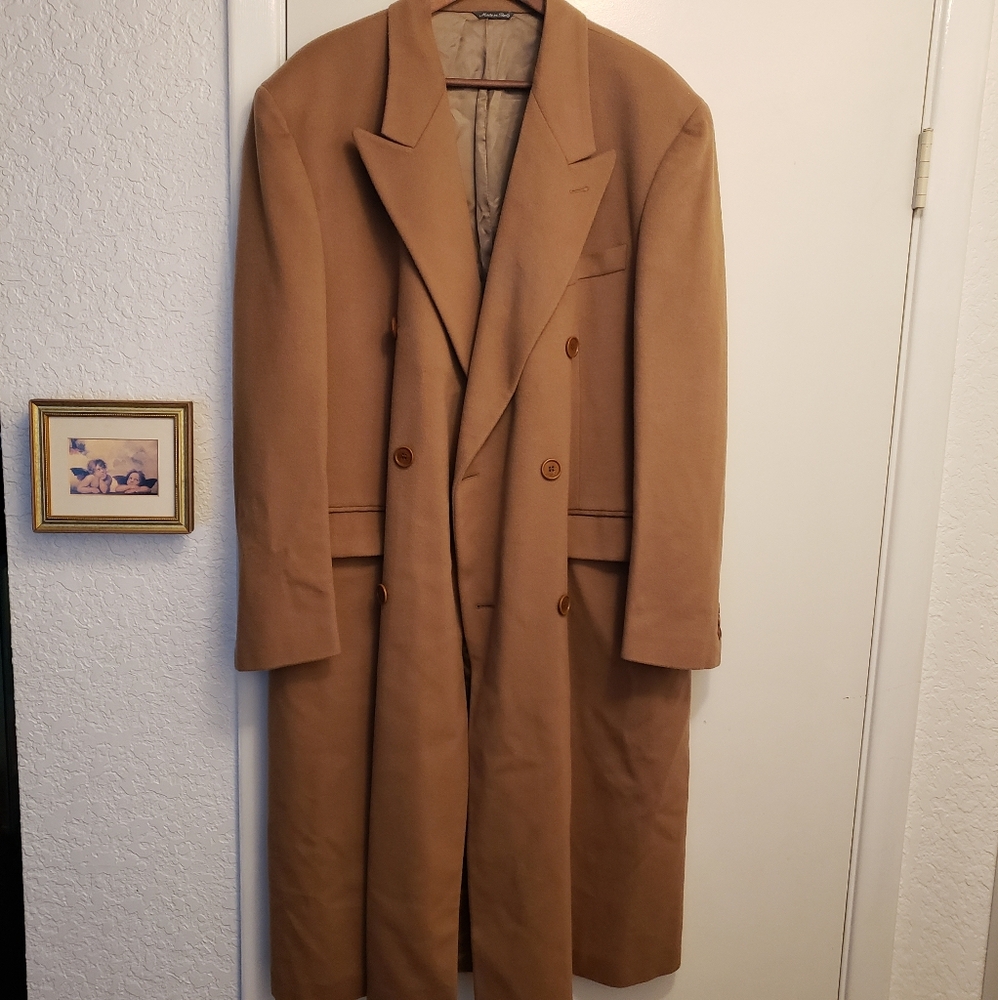 Brooksfield Double-Breasted Tan Coat -Made In Italy -XXL